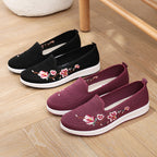 Damen Slip-On Sneaker mit floralem Stickmuster