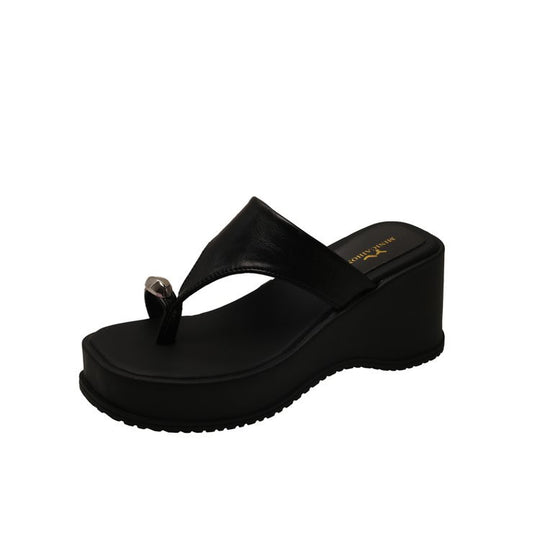 Damen Wedge-Sandaletten mit dekorativem Riemen und komfortablem Fußbett R&B