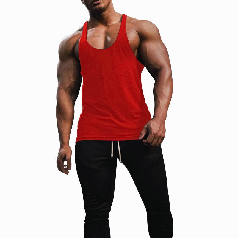 Herren nan athletisches Tanktop mit tiefem Armausschnitt und schmalen Trägern am Rücken aus Baumwollstretch R&B