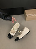 Damen Ballerina-Pumps mit modischem Riemchen und eleganter Lackspitze R&B