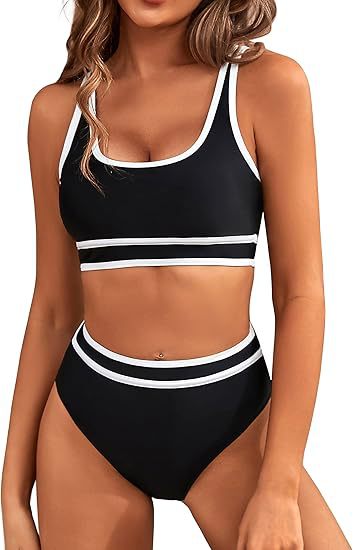 Damen Sportlicher Hochgeschnittener Bikini R&B