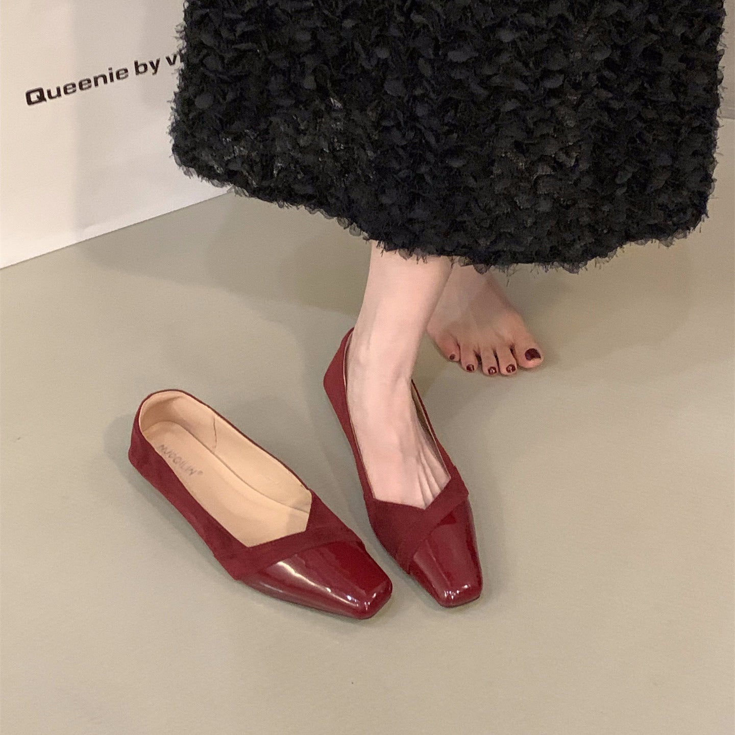 Damen elegante Stiefeletten mit modischem Glanz und komfortablem Fußbett R&B