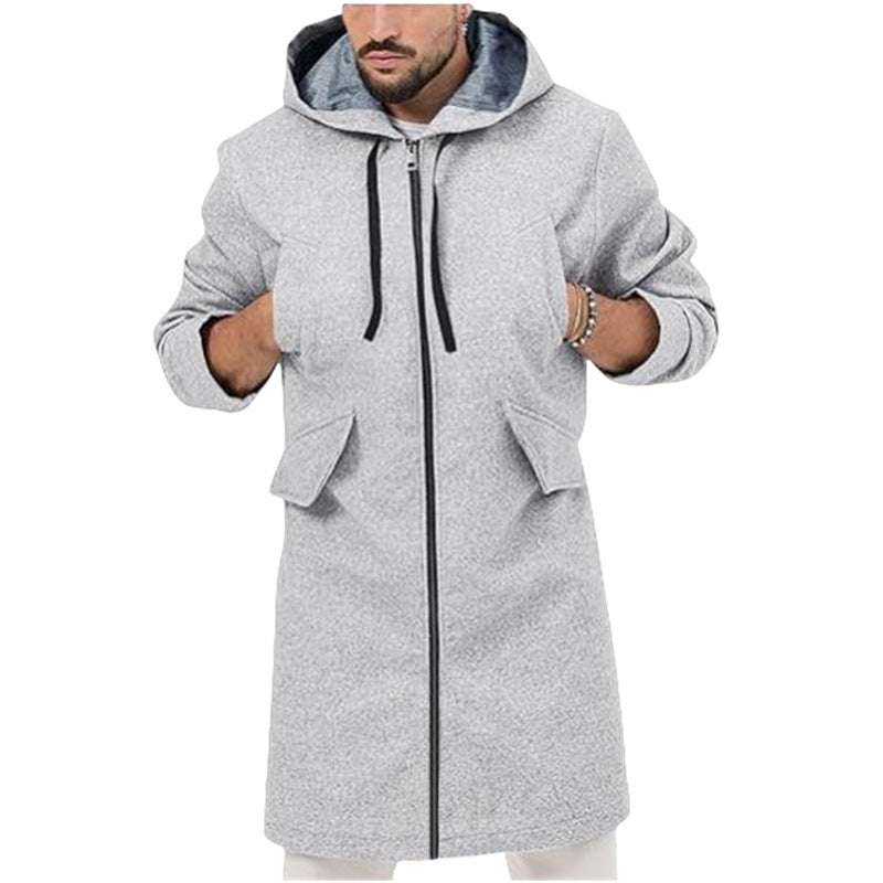 Herren Modische Parka-Jacke mit abnehmbarer Kapuze und praktischen Taschen R&B