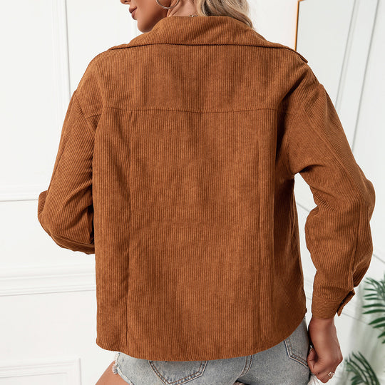 Damen Cordjacke im Oversized-Stil R&B