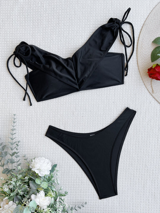 Damen Bandeau-Bikini mit verstellbaren Trägern und elegantem Twist-Design R&B