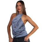 Damen Elegantes Chiffon-Oberteil mit asymmetrischem Schnitt R&B
