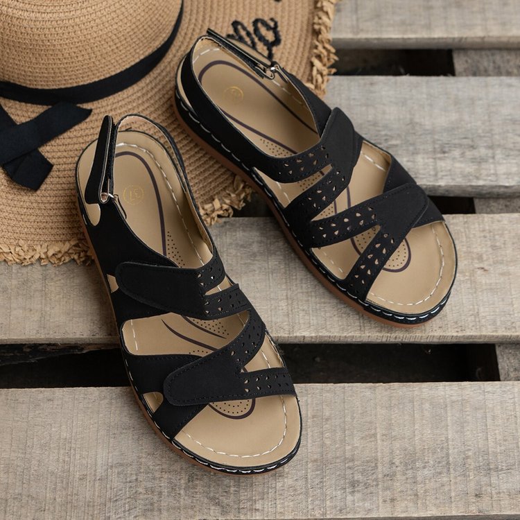 Damen Komfort-Sandalen mit ergonomischem Fußbett und eleganten Schnallen R&B
