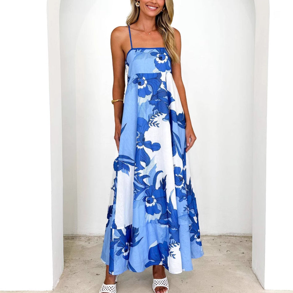 Damen Maxikleid mit verspieltem Blumendesign und ausgeschnittenen Details R&B