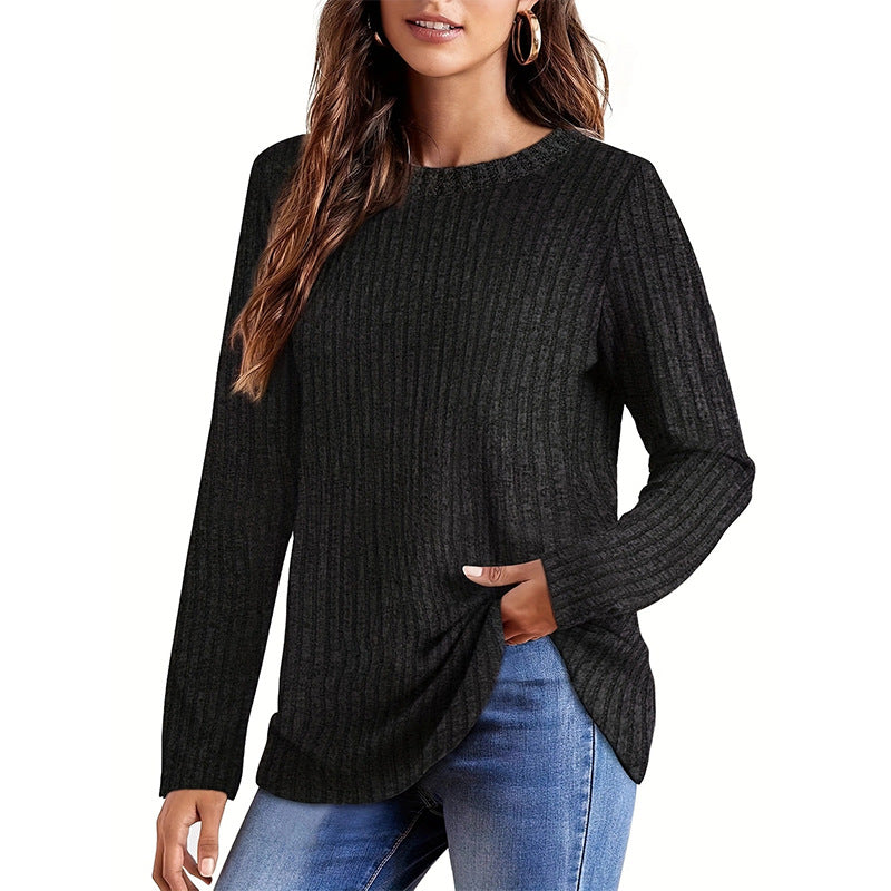 Damen Langarmstrickpullover mit strukturiertem Rippdesign R&B
