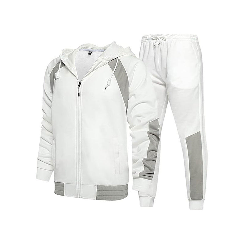 Herren Sportlicher Trainingsanzug mit kontrastreichem Design und elastischen Bündchen R&B