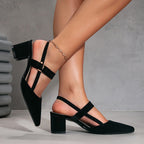 Damen Slingback-Pumps mit elegantem Design und stabilen Blockabsätzen R&B