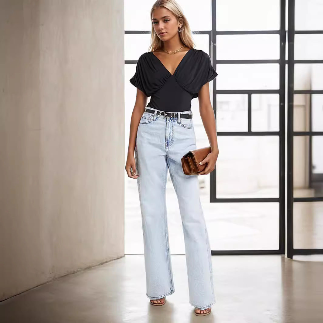 Damen Elegantes Bodysuit mit voluminösen Ärmeln R&B