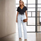 Damen Elegantes Bodysuit mit voluminösen Ärmeln