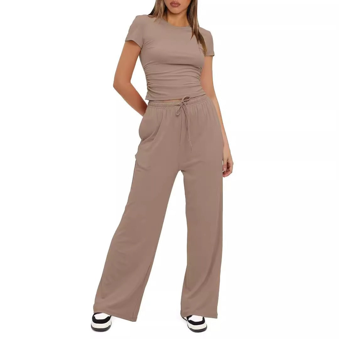 Damen Bequemes Lounge-Outfit mit elastischem Bund und weitem Schnitt R&B