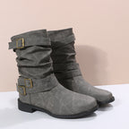 Damen Modische Stiefeletten mit verstellbaren Riemen und rutschfester Sohle