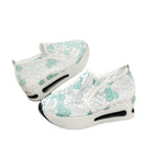 Damen trendige Slip-On Sneakers mit floralen Stickereien und rutschfester Sohle R&B
