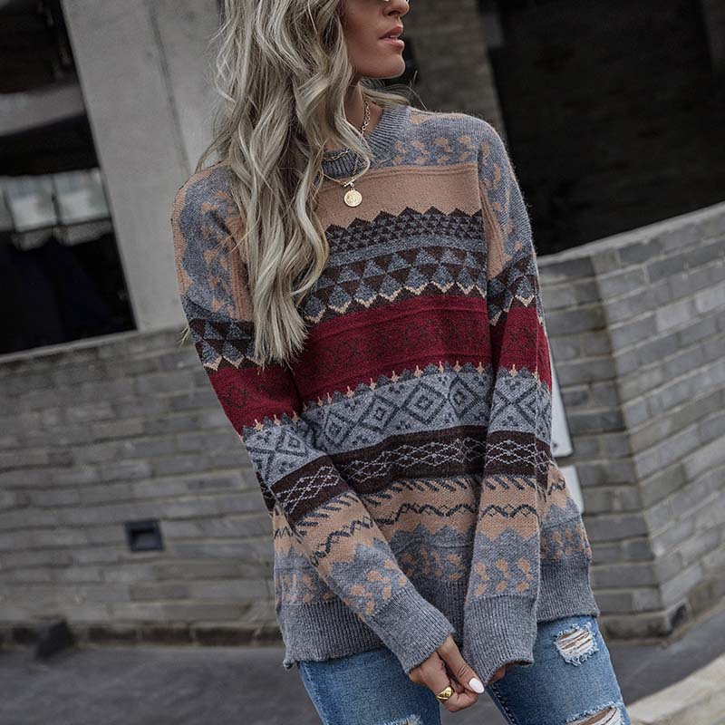 R&B | Geometrischer Strickpullover Mit Stilvollem Muster