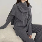 Damen Strickensemble mit locker sitzendem Pullover und weit geschnittener Hose