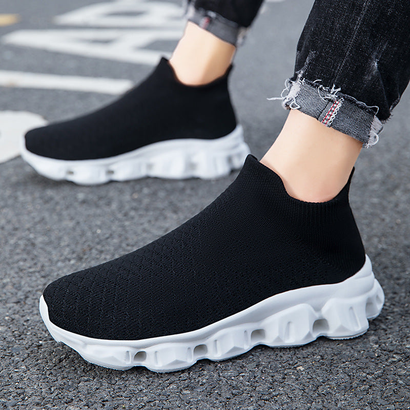 Damen Freizeit-Sneaker mit elastischem Strickoberteil und rutschfester Sohle R&B
