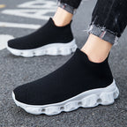 Damen Freizeit-Sneaker mit elastischem Strickoberteil und rutschfester Sohle R&B