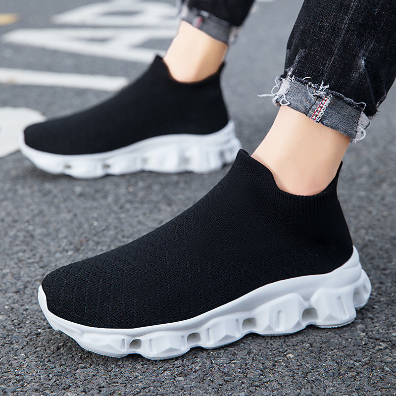Damen Freizeit-Sneaker mit elastischem Strickoberteil und rutschfester Sohle R&B