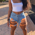 Damen modische Destroyed Jeans-Shorts R&B