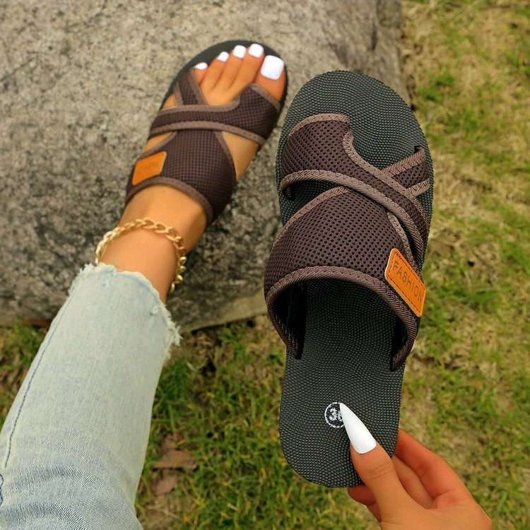 Damen Komfortable Freizeit-Sandalen mit elastischen Riemen R&B