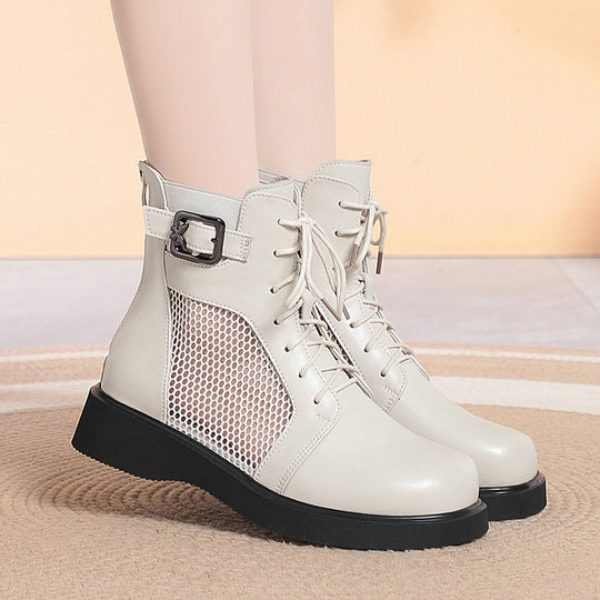 Damen Modische Schnürstiefeletten mit Netzdetail und komfortabler Sohle R&B