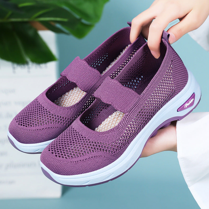 Damen Slip-On Freizeitschuhe mit atmungsaktivem Obermaterial und flexiblem Fußbett R&B