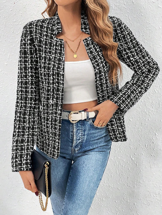 Damen Blazerjacke aus Tweed mit strukturiertem Muster R&B