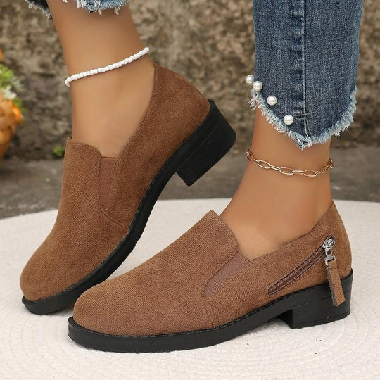 Damen modische Stiefeletten mit seitlichem Reißverschluss und ergonomischer Sohle R&B