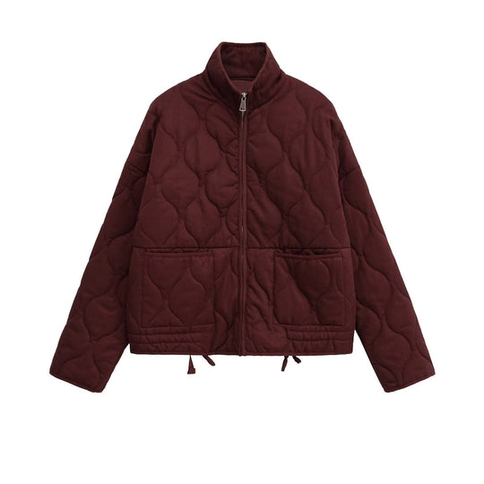 Damen gesteppte Übergangsjacke mit hohem Kragen und praktischen Taschen R&B