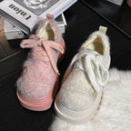 Damen Modische und atmungsaktive Plateau-Sneaker mit kuscheligem Obermaterial R&B