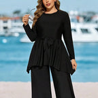 Damen eleganter Two-Piece Jumpsuit mit Wickel-Design R&B