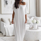 Damen lässiges Maxi-Überkleid mit weitem Schnitt und praktischen Taschen R&B