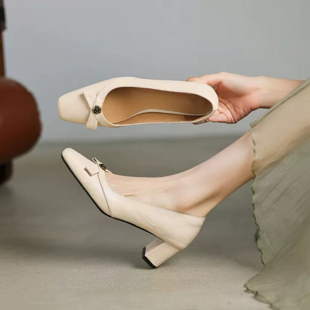Damen elegante Pumps mit zartem Schleifen-Detail R&B