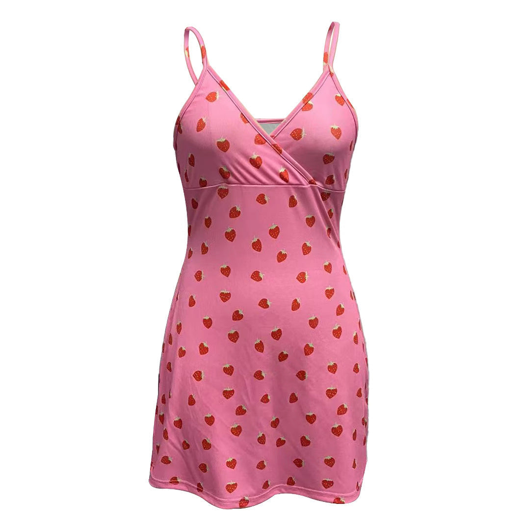 Damen Minikleid mit erfrischendem Erdbeer-Design R&B