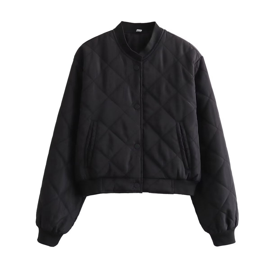 Damen gesteppte Kurzjacke mit praktischem Knopfverschluss R&B