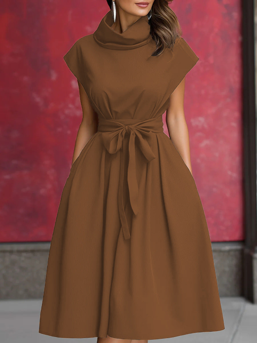 Damen Kleid mit schicker, geraffter Kapuze und praktischen Taschen R&B
