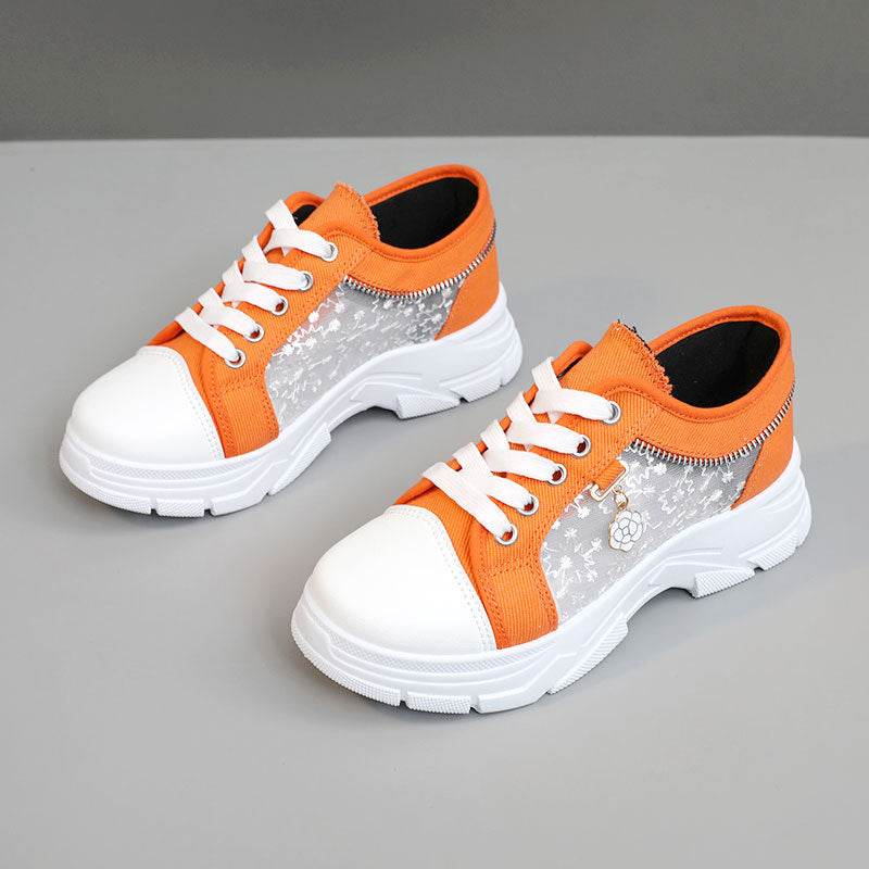 Damen Sneaker mit transparenten Einsätzen und modischem Reißverschluss R&B