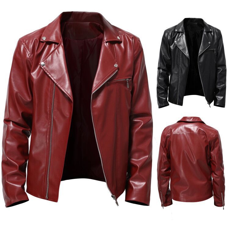 Herren Bikerjacke aus hochwertigem Kunstleder
