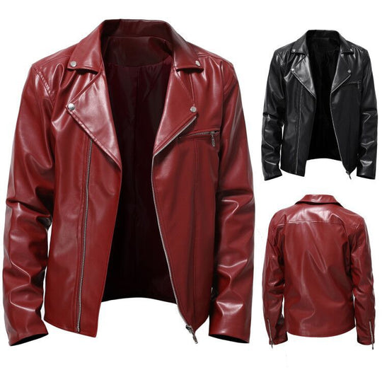 Herren Bikerjacke aus hochwertigem Kunstleder R&B