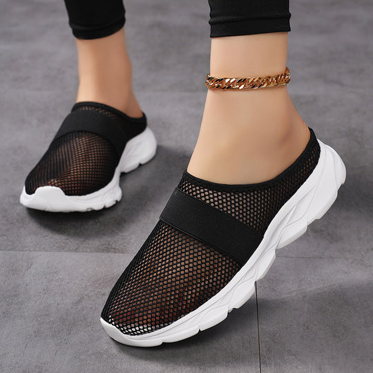 Damen Bequeme Netz-Sneaker mit elastischem Riemen und atmungsaktiver Sohle R&B