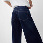 Damen Weite High-Waist Denim-Jeans mit bequemem Sitz