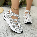 Damen Sportliche Freizeitschuhe mit floralem Design und rutschfester Sohle R&B