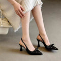 Damen spitze Slingback-Pumps mit eleganter Schleifenverzierung R&B