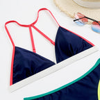 Damen Triangelbikini mit sportlichem Design und modischen Kontrasten R&B