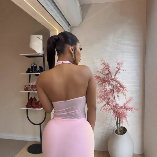 Damen Sexy Minikleid mit transparenten Einsätzen und elegantem Wickeldetail R&B