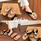 Damen Zehentrenner-Pantoletten mit elegantem Schmuckdetail und komfortabler Sohle R&B