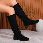 Damen Schlupfstiefel aus weichem Wildlederimitat R&B